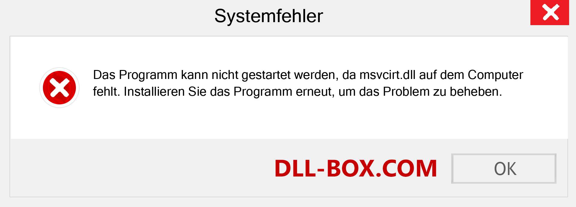 msvcirt.dll-Datei fehlt?. Download für Windows 7, 8, 10 - Fix msvcirt dll Missing Error unter Windows, Fotos, Bildern